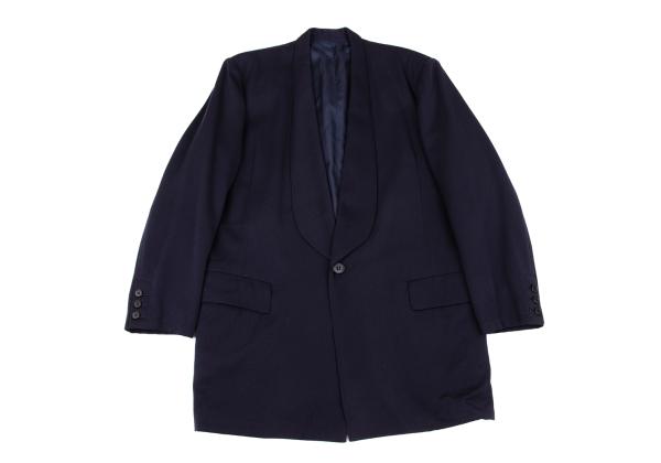 Y's Wool Shawl Collar Jacket Blue Size L