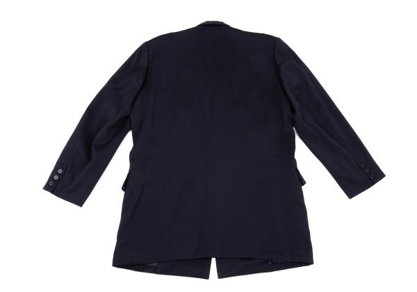 Y's Wool Shawl Collar Jacket Blue Size L
