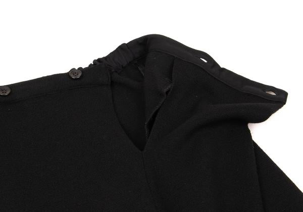 Y's Wool Half Wrap Knit Skirt Black Size M