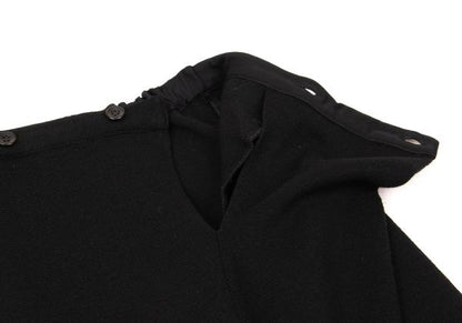 Y's Wool Half Wrap Knit Skirt Black Size M
