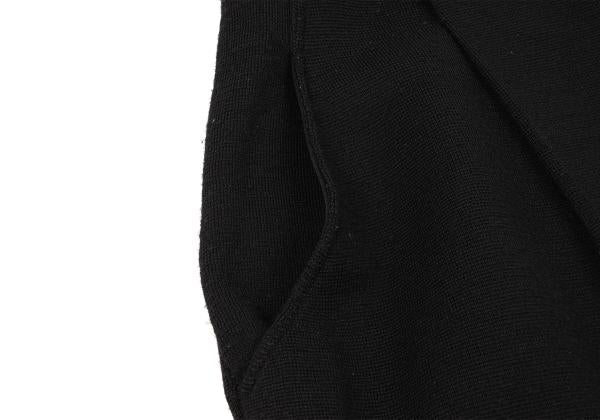 Y's Wool Half Wrap Knit Skirt Black Size M
