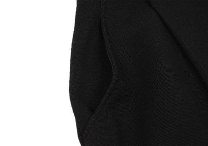 Y's Wool Half Wrap Knit Skirt Black Size M