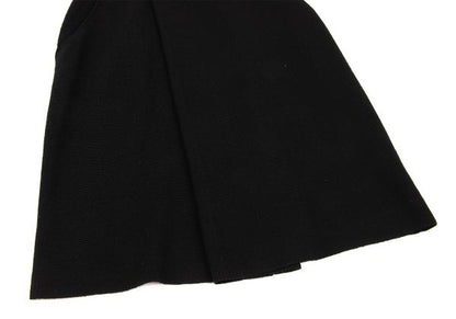 Y's Wool Half Wrap Knit Skirt Black Size M