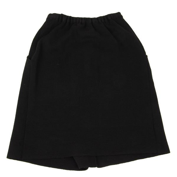Y's Wool Half Wrap Knit Skirt Black Size M