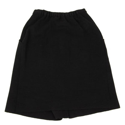 Y's Wool Half Wrap Knit Skirt Black Size M