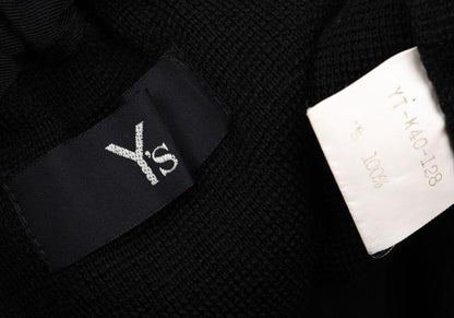 Y's Wool Half Wrap Knit Skirt Black Size M