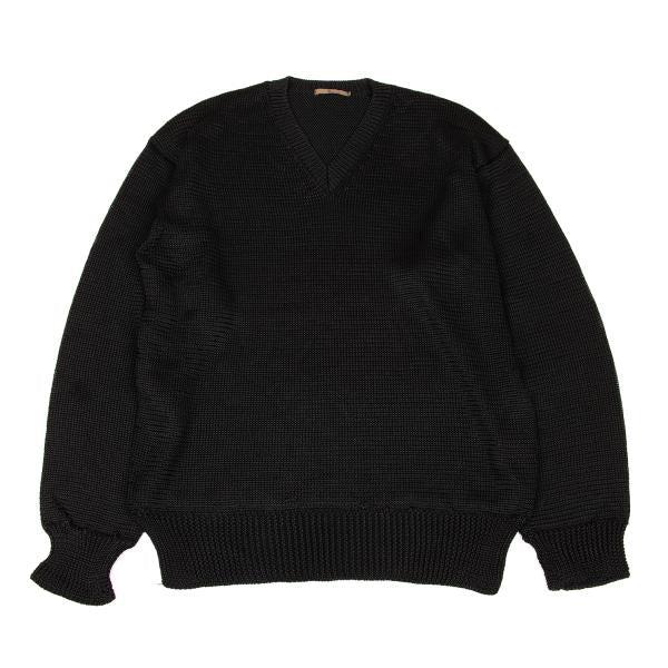 Y's for men Low-Gauge Acrylic V-Neck Sweater Black Size M