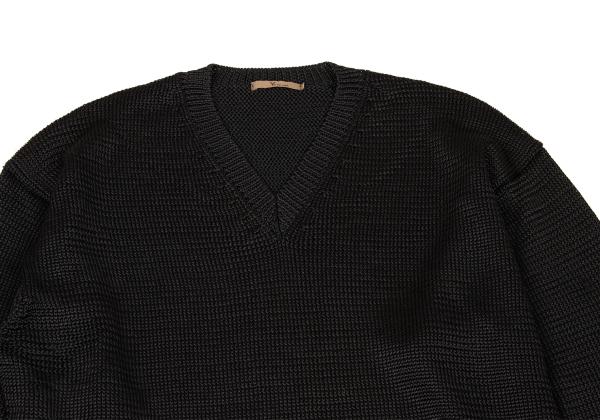 Y's for men Low-Gauge Acrylic V-Neck Sweater Black Size M