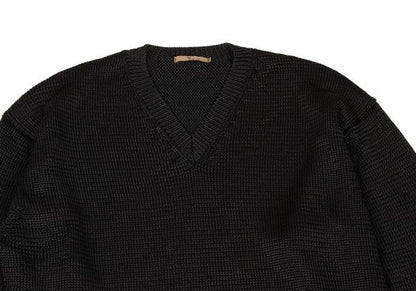 Y's for men Low-Gauge Acrylic V-Neck Sweater Black Size M