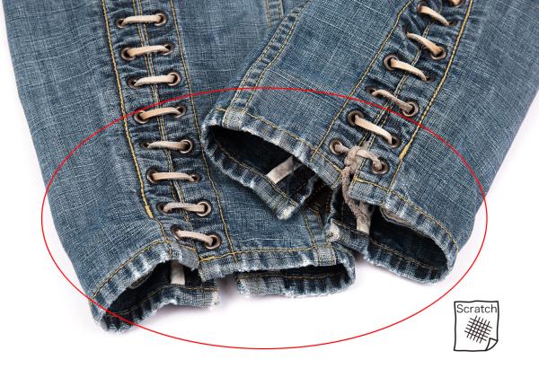 ISSEY MIYAKE MEN Hem Lace-Up Jodhpur Light Indigo Jeans Size 2