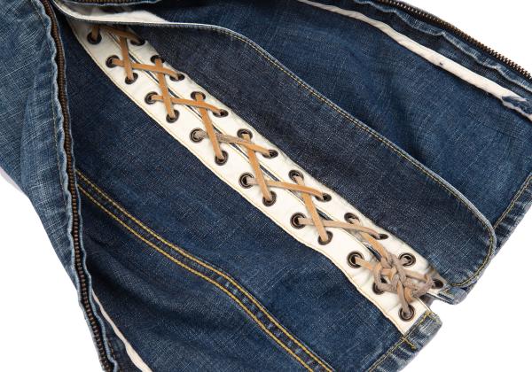 ISSEY MIYAKE MEN Hem Lace-Up Jodhpur Light Indigo Jeans Size 2
