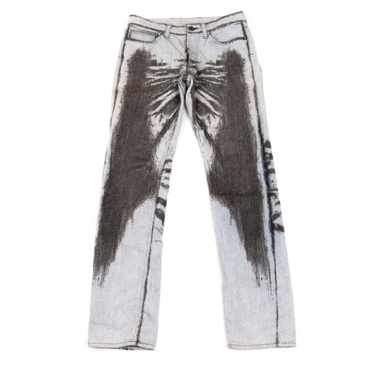 ISSEY MIYAKE MEN 13AW Washed Nep Jacquard Jeans Gray Size 1