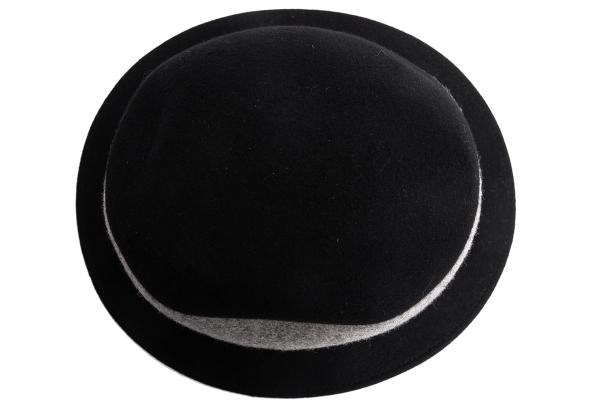 ISSEY MIYAKE MEN Wool Poly Color Block Hat Black Gray