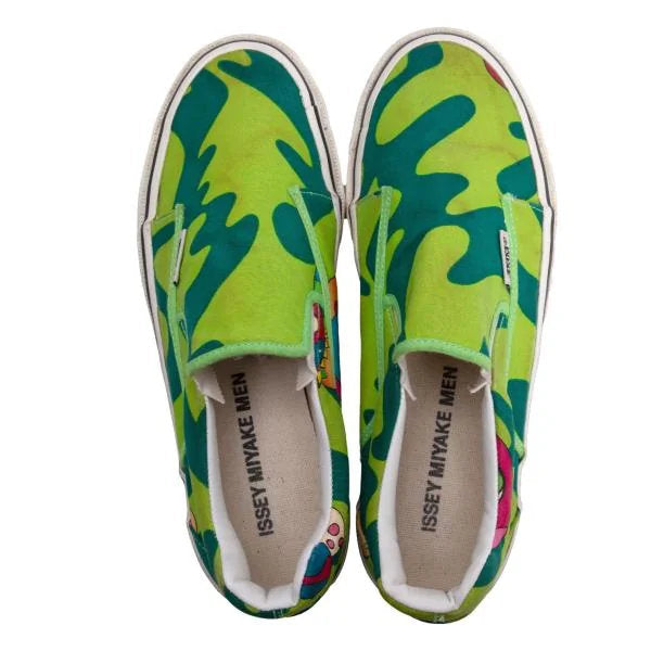 Issey Miyake Men Takashi Murakami Slip-Ons Green Size 27cm
