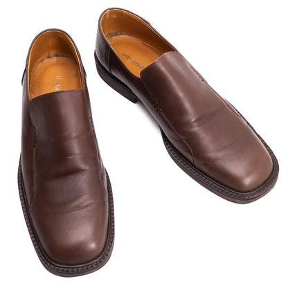 ISSEY MIYAKE MEN Leather Slip-On Shoes Brown Size 25cm