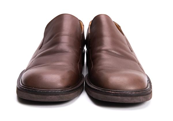 ISSEY MIYAKE MEN Leather Slip-On Shoes Brown Size 25cm