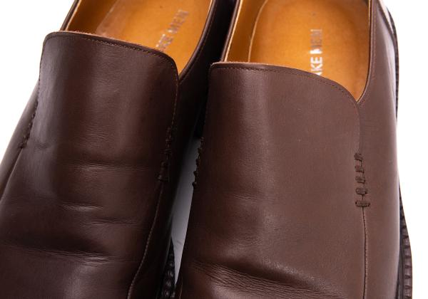 ISSEY MIYAKE MEN Leather Slip-On Shoes Brown Size 25cm