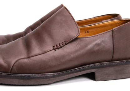 ISSEY MIYAKE MEN Leather Slip-On Shoes Brown Size 25cm