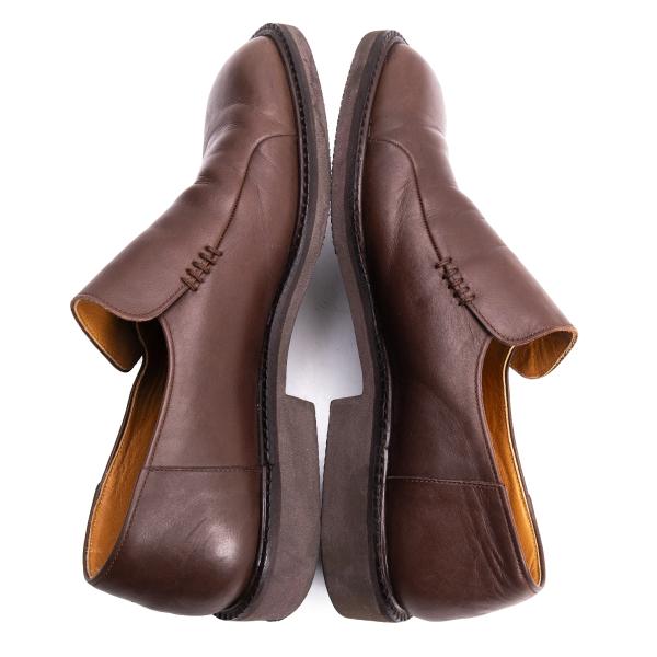 ISSEY MIYAKE MEN Leather Slip-On Shoes Brown Size 25cm