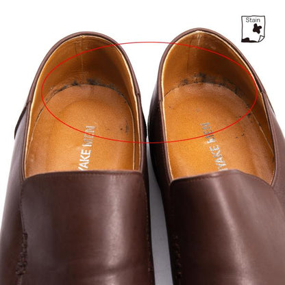 ISSEY MIYAKE MEN Leather Slip-On Shoes Brown Size 25cm