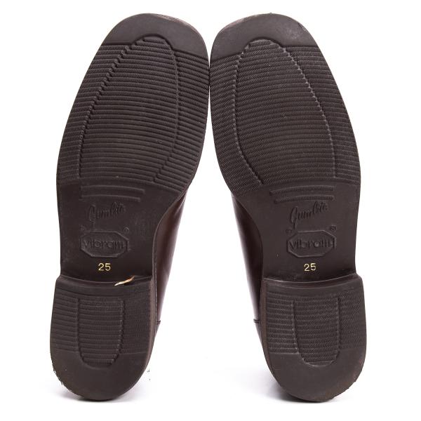 ISSEY MIYAKE MEN Leather Slip-On Shoes Brown Size 25cm