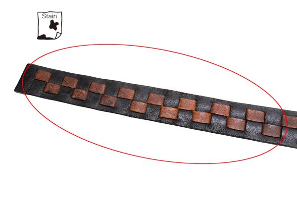ISSEY MIYAKE MEN Leather Square Woven Belt Black