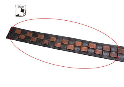 ISSEY MIYAKE MEN Leather Square Woven Belt Black