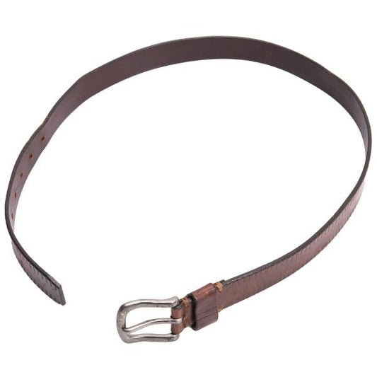 ISSEY MIYAKE MEN Embossed Leather Line Belt Brown