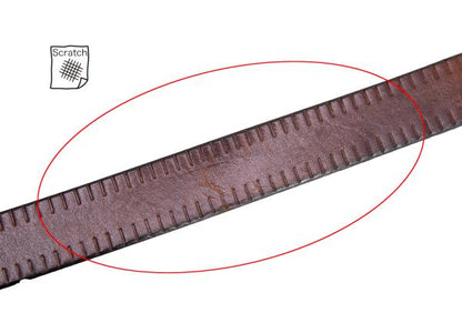 ISSEY MIYAKE MEN Embossed Leather Line Belt Brown