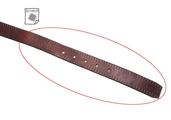 ISSEY MIYAKE MEN Embossed Leather Line Belt Brown
