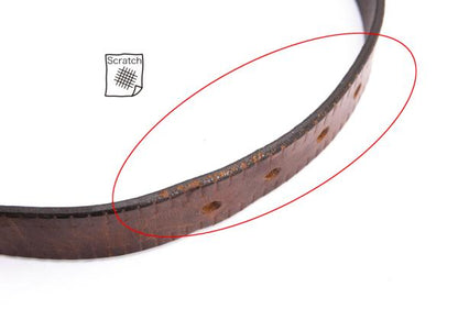 ISSEY MIYAKE MEN Embossed Leather Line Belt Brown