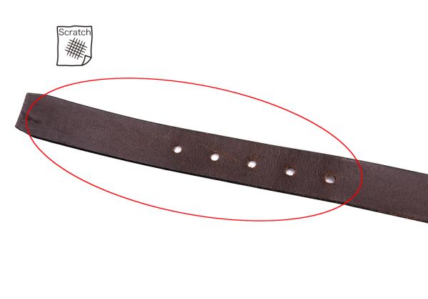 ISSEY MIYAKE MEN Embossed Leather Line Belt Brown