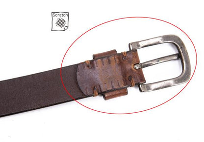 ISSEY MIYAKE MEN Embossed Leather Line Belt Brown