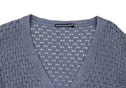 Mademoiselle NON NON Rayon Blend Long Blue Grey Cardigan Size 40L