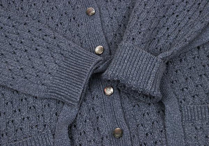 Mademoiselle NON NON Rayon Blend Long Blue Grey Cardigan Size 40L