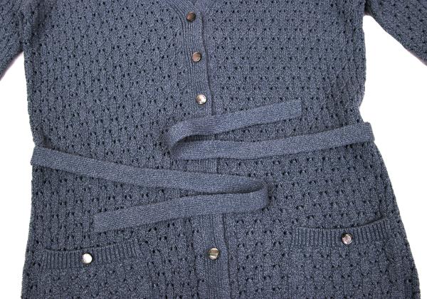 Mademoiselle NON NON Rayon Blend Long Blue Grey Cardigan Size 40L