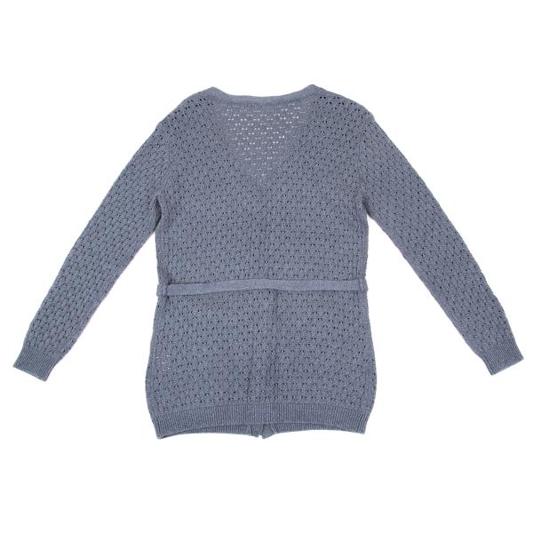 Mademoiselle NON NON Rayon Blend Long Blue Grey Cardigan Size 40L