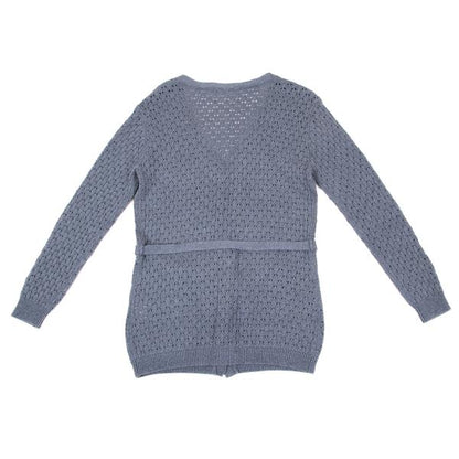 Mademoiselle NON NON Rayon Blend Long Blue Grey Cardigan Size 40L