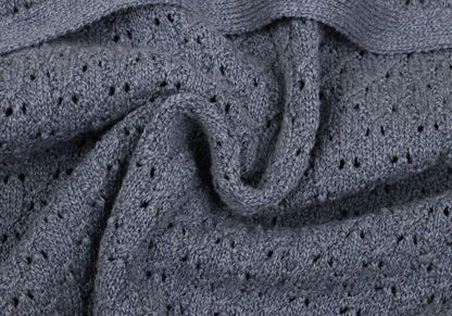 Mademoiselle NON NON Rayon Blend Long Blue Grey Cardigan Size 40L