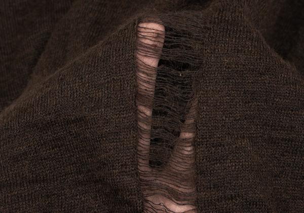 Y's for men Distressed Mohair Blend Knit Brown Size 3