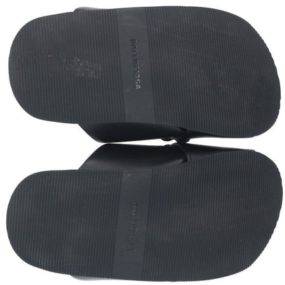 Balenciaga Logo Sandals Black x Silver Size 41