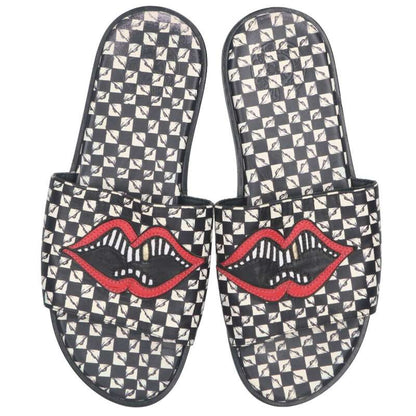 Chrome Hearts 99EYES Chopper Patch Leather Sandal Size 7.5