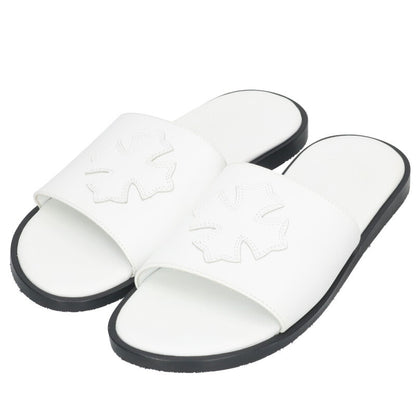 Chrome Hearts White CH Slide Leather CH Plus Sandal Size 6