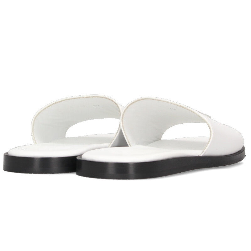 Chrome Hearts White CH Slide Leather CH Plus Sandal Size 6