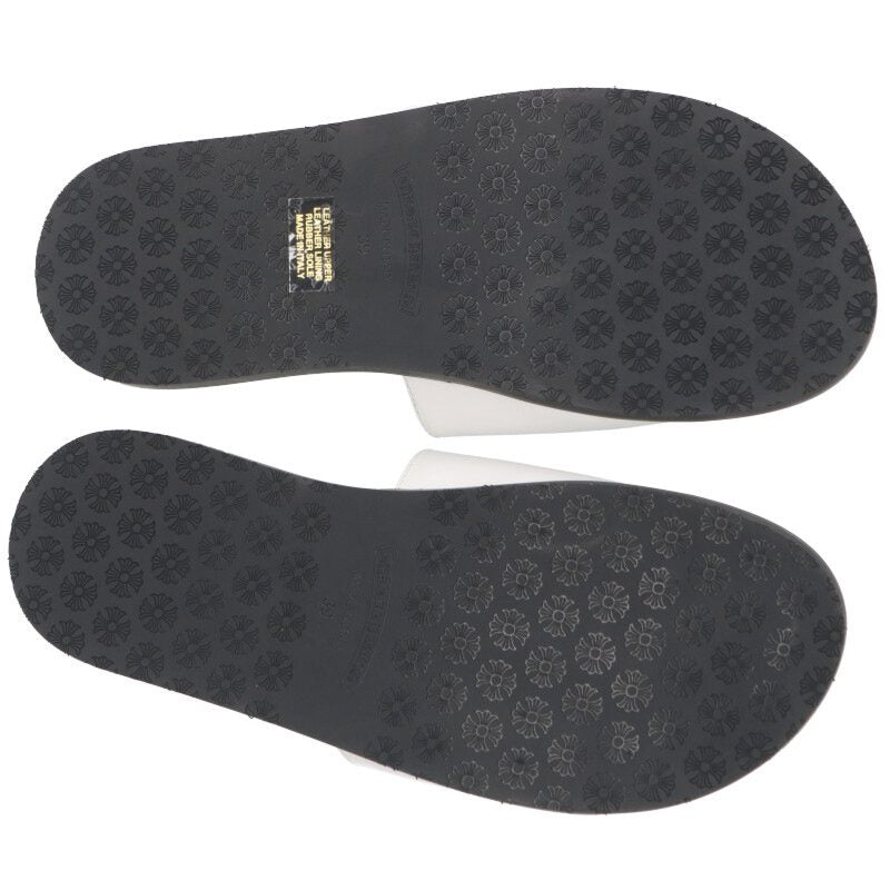 Chrome Hearts White CH Slide Leather CH Plus Sandal Size 6