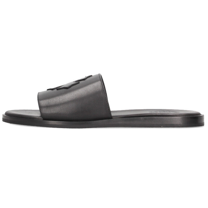 Chrome Hearts CH Slide Leather CH Sandals Black Size EU 42