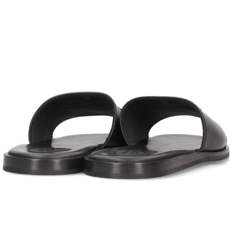 Chrome Hearts CH Slide Leather CH Sandals Black Size EU 42