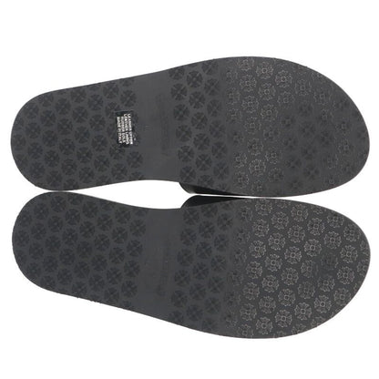 Chrome Hearts CH Slide Leather CH Sandals Black Size EU 42