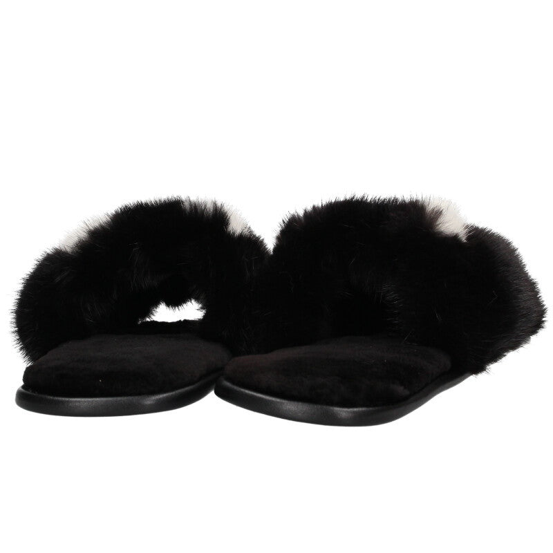 Louis Vuitton Mink Fur Homie Line Mule Slippers Size 41-42