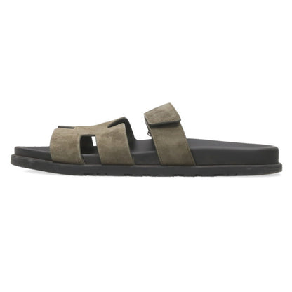 HERMES Chypre Suede Leather Sandal Multi Size 10.5